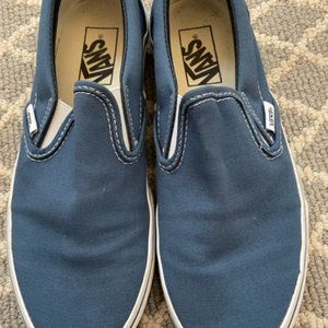 Like New VANS Blue Slip Ons - Size 8 Women